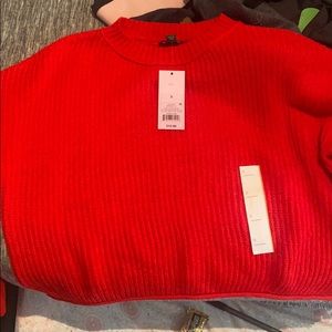 Red cropped sweater